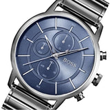 Hugo Boss Architectural Blue Dial Grey Steel Strap Watch for Men - 1513574 Authentic Buy Shop Now