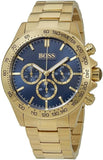 Hugo Boss Ikon Blue Dial Gold Steel Strap Watch for Men - 1513340 Authentic Buy Shop Now