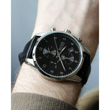 Hugo Boss Skymaster Black Dial Black Leather Strap Watch for Men - 1513782 Authentic Buy Shop Now