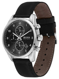 Hugo Boss Navigator Black Dial Black Leather Strap Watch for Men - 1513678 Authentic Buy Shop Now