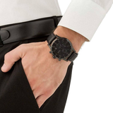 Hugo Boss Blackout Chronograph Black Dial Black Leather Strap Watch For Men - HB1512567 Authentic Buy Shop Now