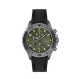 Hugo Boss Admiral Green Dial Black Silicon Rubber Strap Watch for Men - 1513967 Authentic Buy Shop Now