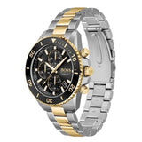 Hugo Boss Admiral Black Dial Two Tone Steel Strap Watch for Men - 1513908 Authentic Buy Shop Now