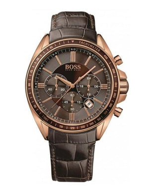 Hugo Boss Driver Sport Chronograph Brown Dial Brown Leather Strap Watch for Men - 1513093 Authentic Buy Shop Now
