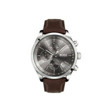 Hugo Boss Grand Prix Grey Dial Brown Leather Strap Watch for Men - 1513476 Authentic Buy Shop Now