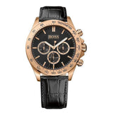Hugo Boss Ikon Black Dial Black Leather Strap Watch for Men - 1513179 Authentic Buy Shop Now