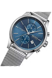 Hugo Boss Jet Blue Dial Silver Mesh Bracelet Watch for Men - 1513441 Authentic Buy Shop Now