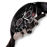 Hugo Boss Rafale Chronograph Black Dial Black Leather Strap Watch For Men - 1513390 Authentic Buy Shop Now