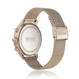 Hugo Boss Companion Quartz Black Dial Rose Gold Mesh Bracelet Watch For Men - HB1513548 Authentic Buy Shop Now