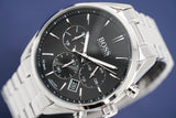 Hugo Boss Champion Black Dial Silver Steel Strap Watch for Men - 1513871 Authentic Buy Shop Now