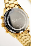 Hugo Boss Champion Black Dial Gold Steel Strap Watch for Men - 1513848 Authentic Buy Shop Now
