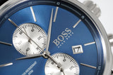 Hugo Boss Jet Blue Dial Black Leather Strap Watch for Men - 1513283 Authentic Buy Shop Now
