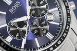 Hugo Boss Chronograph Driver Blue Dial Silver Steel Strap Watch for Men - 1513081 Authentic Buy Shop Now