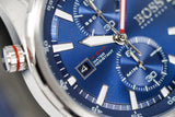 Hugo Boss Globetrotter Blue Dial Silver Steel Strap Watch for Men - 1513823 Authentic Buy Shop Now