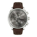 Hugo Boss Grand Prix Grey Dial Brown Leather Strap Watch for Men - 1513476 Authentic Buy Shop Now