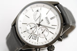 Hugo Boss Grand Prix White Dial Grey Leather Strap Watch for Men - 1513633 Authentic Buy Shop Now