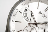 Hugo Boss Grand Prix White Dial Grey Leather Strap Watch for Men - 1513633 Authentic Buy Shop Now