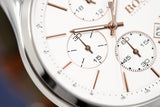 Hugo Boss Grand Prix White Dial Brown Leather Strap Watch for Men - 1513475 Authentic Buy Shop Now