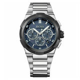 Hugo Boss Supernova Chronograph Blue Dial Silver Steel Strap Watch for Men - 1513360 Authentic Buy Shop Now