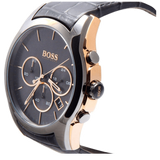 Hugo Boss Onyx Grey Dial Black Leather Strap Watch for Men - 1513366 Authentic Buy Shop Now