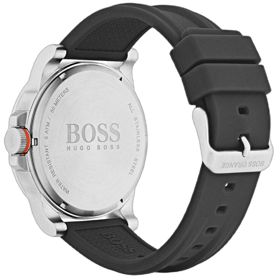 Hugo Boss Detroit Sport Analog Grey Dial Grey Rubber Strap Watch For Men - 1550007 Authentic Buy Shop Now