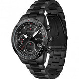 Hugo Boss Pilot Edition Chronograph Black Dial Black Steel Strap Watch for Men - 1513854 Authentic Buy Shop Now