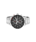 Hugo Boss Rafale Chronograph Black Dial Silver Steel Strap Watch for Men - 1513509 Authentic Buy Shop Now