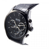 Hugo Boss Onyx Black Dial Black Leather Strap Watch for Men - 1513367 Authentic Buy Shop Now