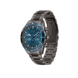 Hugo Boss Santiago Blue Dial Grey Steel Strap Watch for Men - 1513863 Authentic Buy Shop Now