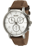 Hugo Boss Spirit White Dial Brown Nylon Strap Watch for Men - 1513690 Authentic Buy Shop Now