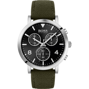 Hugo Boss Vesada Grey Dial Green Nylon Strap Watch for Men - 1513692 Authentic Buy Shop Now