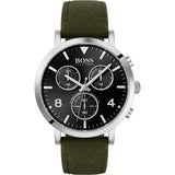 Hugo Boss Vesada Grey Dial Green Nylon Strap Watch for Men - 1513692 Authentic Buy Shop Now