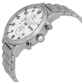 Hugo Boss Aeroliner Chronograph White Dial Silver Steel Strap Watch for Men - 1513182 Authentic Buy Shop Now