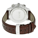 Hugo Boss Slim Chronograph White Dial Brown Leather Strap Watch For Men - 1513263 Authentic Buy Shop Now