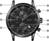 Hugo Boss Blackout Chronograph Black Dial Black Leather Strap Watch For Men - HB1512567 Authentic Buy Shop Now