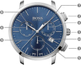 Hugo Boss Associate Blue Dial Silver Steel Strap Watch for Men - 1513269 Authentic Buy Shop Now