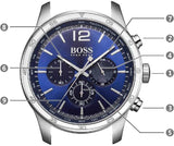Hugo Boss Professional Chronograph Blue Dial Blue Silicone Strap Watch for Men - 1513526 Authentic Buy Shop Now