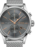Hugo Boss Jet Chronograph Grey Dial Silver Mesh Bracelet Watch for Men - 1513440 Authentic Buy Shop Now