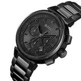 Hugo Boss One Chronograph Black Dial Black Steel Strap Watch For Men - 1514001 Authentic Buy Shop Now