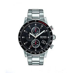 Hugo Boss Rafale Chronograph Black Dial Silver Steel Strap Watch for Men - 1513509 Authentic Buy Shop Now