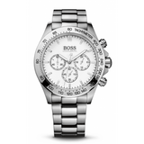 Hugo Boss Ikon Chronograph White Dial Silver Steel Strap Watch for Men - 1512962 Authentic Buy Shop Now