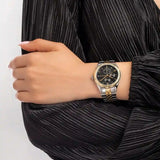 Tommy Hilfiger Monica Chronograph Black Dial Two Tone Steel Strap Watch For Women - 1782591 Authentic Buy Shop Now