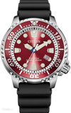 Citizen Eco Drive Promaster Marine Red Dial Black Rubber Strap Watch For Men - BN0159-15X Authentic Buy Shop Now