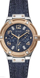 Guess Jet Setter Analog Blue Dial Blue Denim Strap Watch For Women - W0289L1 Authentic Buy Shop Now