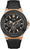 Guess Force Analog Black Dial Black Leather Strap Watch For Men - W0674G6 Authentic Buy Shop Now