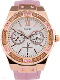 Guess Limelight Quartz Analog White Dial Pink Leather Strap Watch For Women - W0775l3 Authentic Buy Shop Now