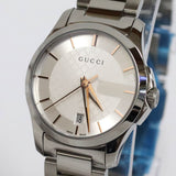 Gucci G Timeless Silver Dial Silver Steel Strap Watch For Women - YA126523 Authentic Buy Shop Now