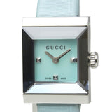 Gucci G-Frame Pastel Blue Mother of Pearl Dial Blue Leather Strap Watch For Women - YA128531 Authentic Buy Shop Now