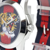 Gucci G Timless Le Marche Des Merveilles Blue & Red Dial Blue & Red Nylon Strap Unisex Watch - YA126495 Authentic Buy Shop Now