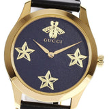 Gucci G-Timeless Black Dial Black Leather Strap Watch For Women - YA1264055 Authentic Buy Shop Now